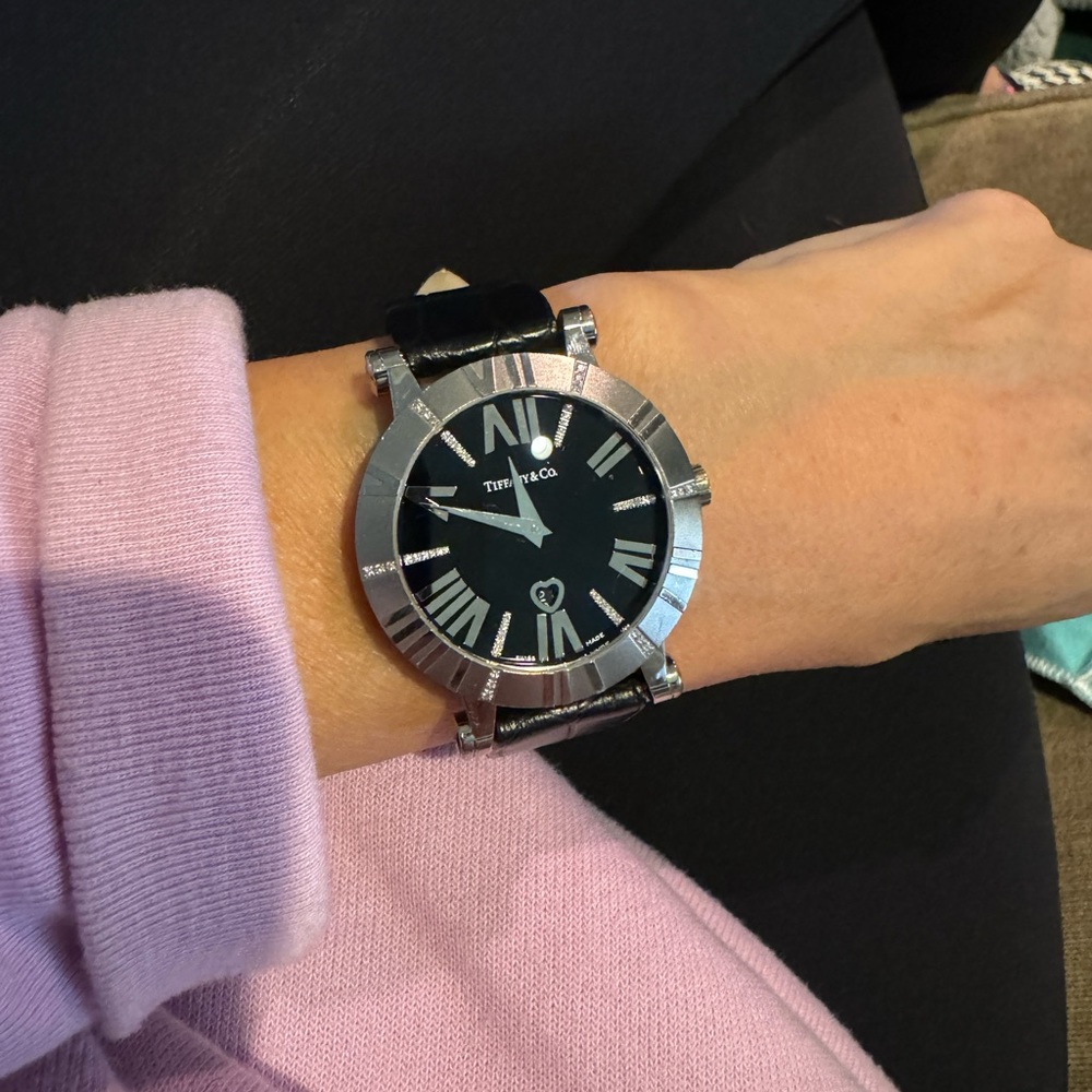 Tiffany & Co Atlas watch 18k white gold with diamonds - Picture 3 of 16